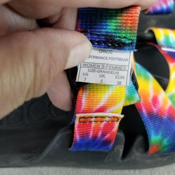 Chaco Shoes Womens Size 7 Chillos Rainbow Slip On Slide Water Sandals - Picture 7 of 14